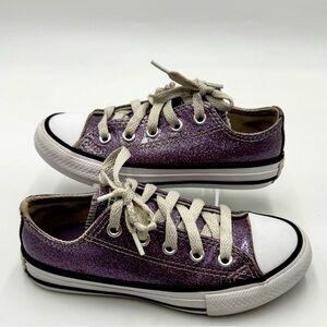 Converse All Stars Purple glitter shoes size junior 11